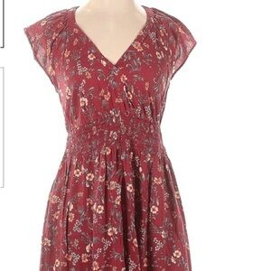 Boho Old Navy burgundy midi dress with pockets